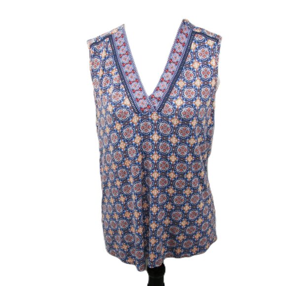 Daniel Rainn Boho V-Neckline Sleeveless Knit Top Size Medium - Picture 1 of 6